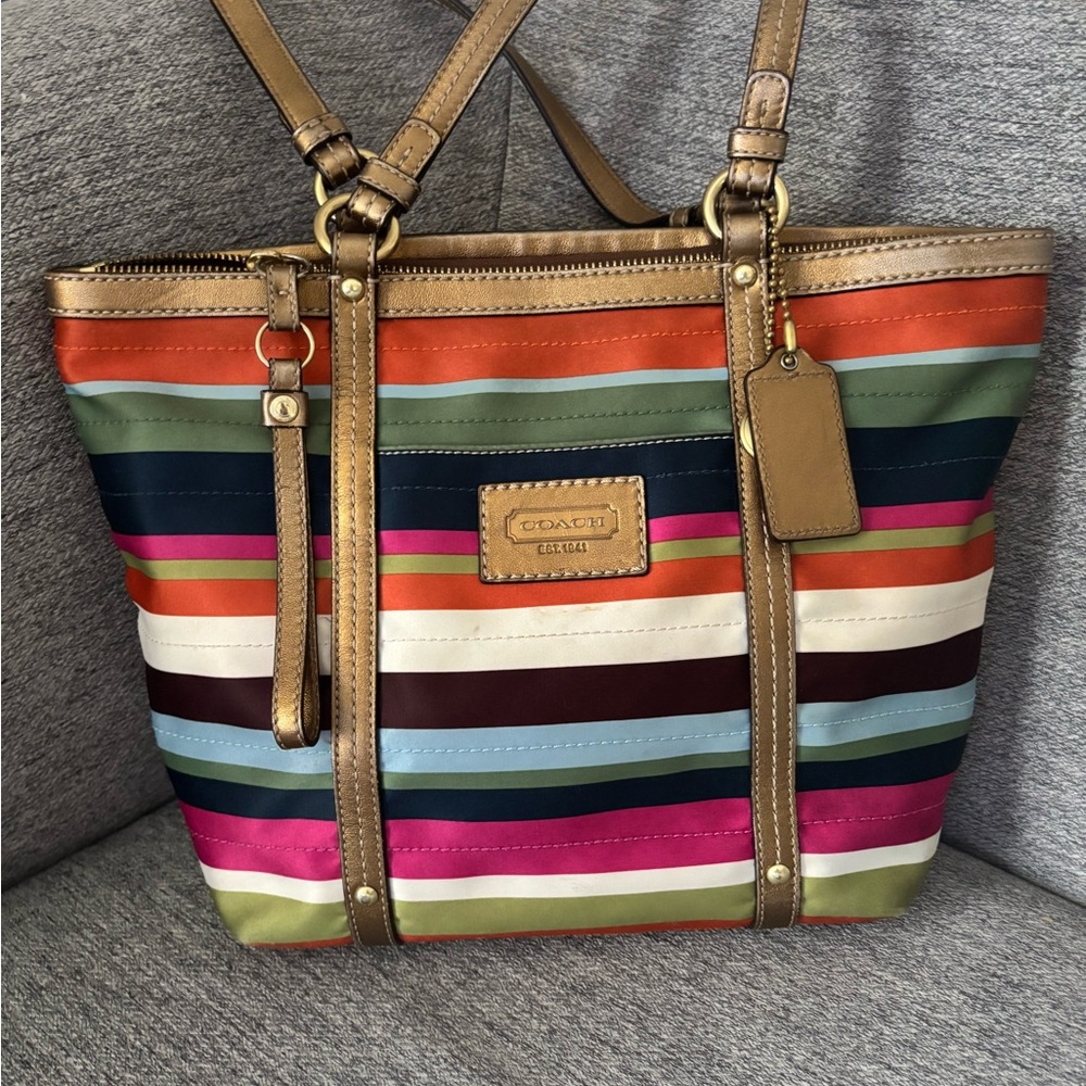 Coach Multicolor Striped Women's Bag
